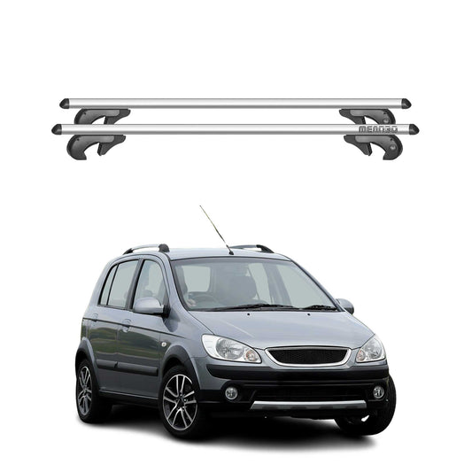 Menabo Dachträger Grundtäger für Hyundai Getz Cross 2006-2011 90kg Alu Silber 2x