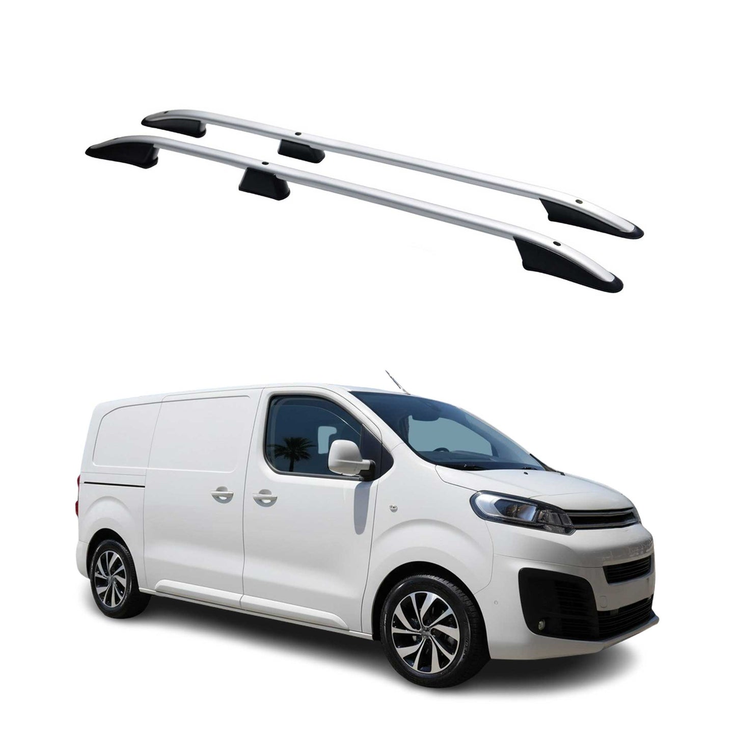 Dachreling Dachgepäckträger für Citroen Jumpy 2016-2025 Kurzer L1 Alu Grau