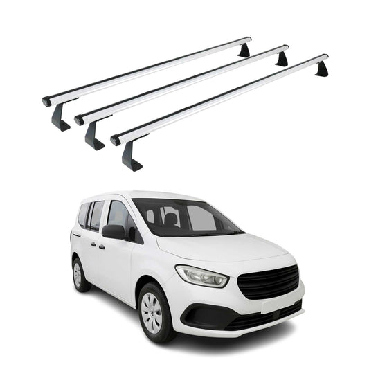 Portbagaj de plafon pentru Mercedes Citan W420 2021-2025 75kg aluminiu argintiu 3 buc