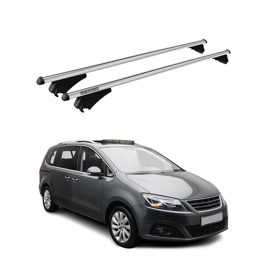 Menabo Dachträger Grundtäger für Seat Alhambra mk2 2015-2020 FL Alu Silber 2x