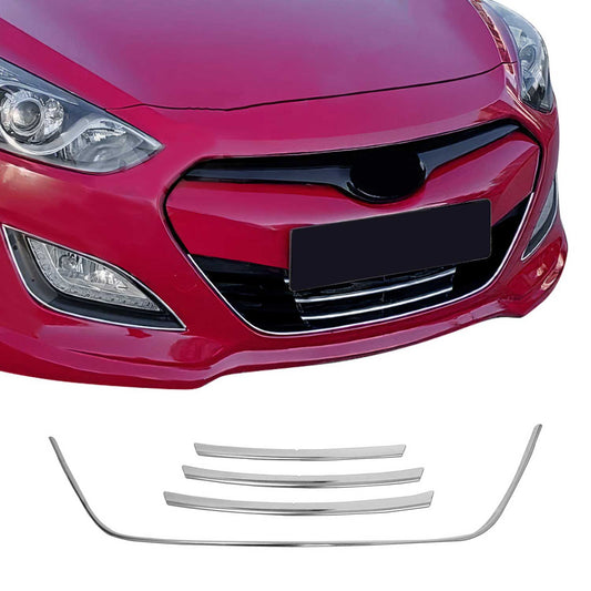 Benzi decorative grilă auto pentru Hyundai i30 2012-2017, oțel inoxidabil, argintiu, 4 bucăți