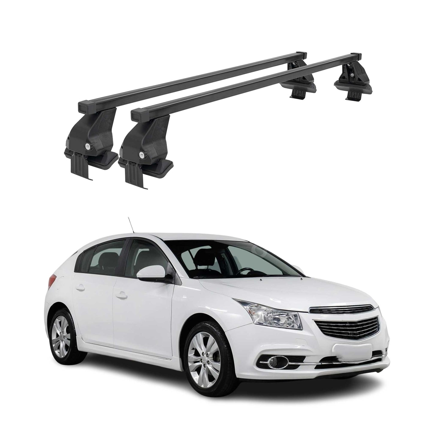 Menabo Dachträger für Chevrolet Cruze 2009-2016 Schrägheck 50kg Stahl Schwarz 2x