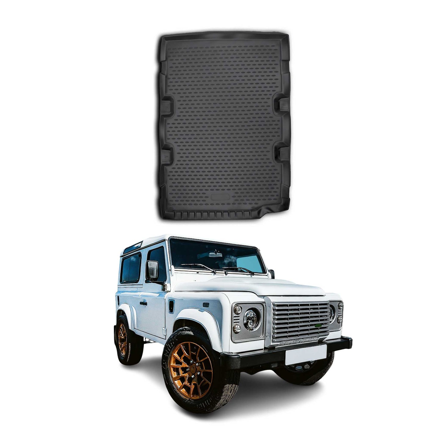 Kofferraummatte Kofferraumwanne für Land Rover Defender 90 2007-2021 Gummi TPE