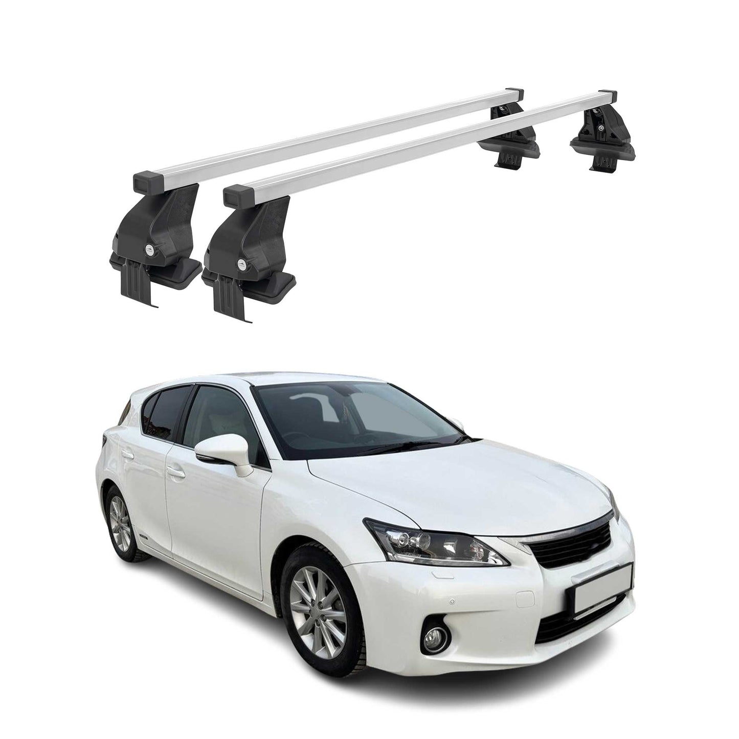 Menabo Dachträger Grundtäger für Lexus CT 2011-2014 50kg Stahl Silber 2 tlg