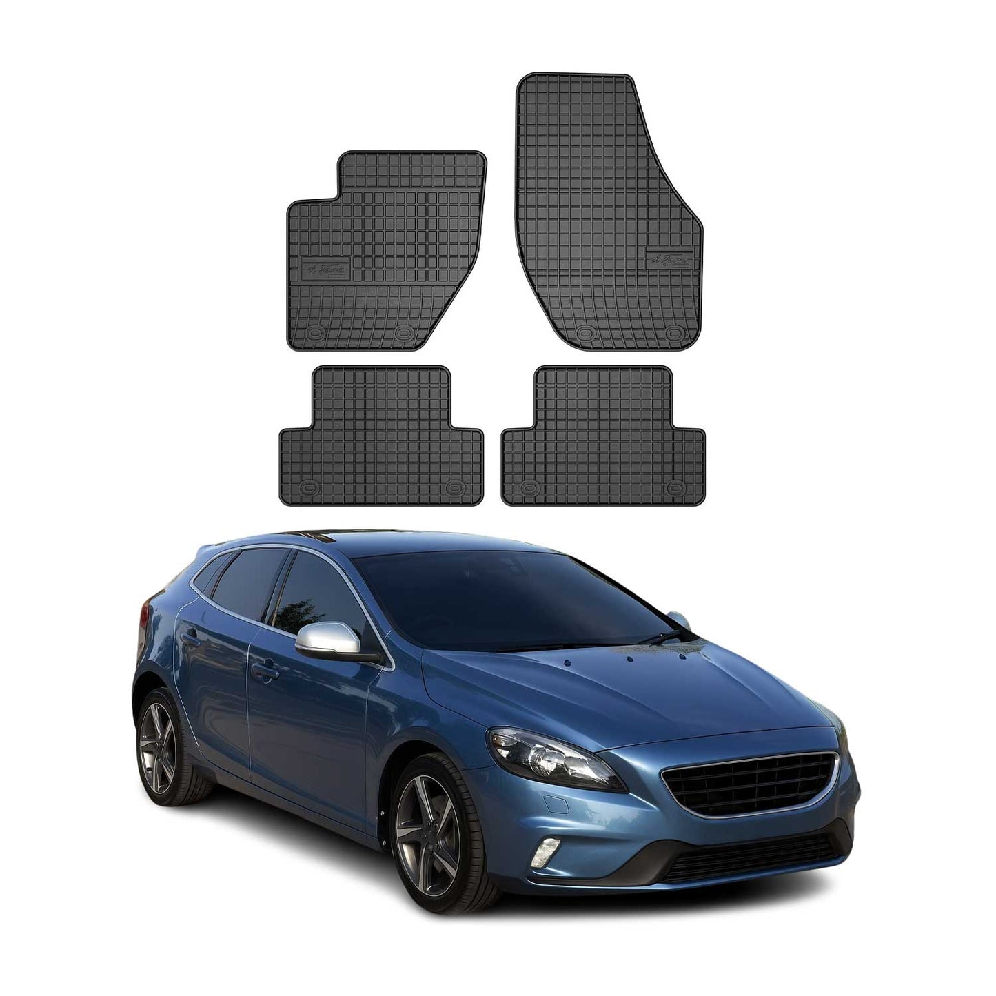 2012-2019 Volvo V40 Fußmatten Gummi Schwarz 4 tlg