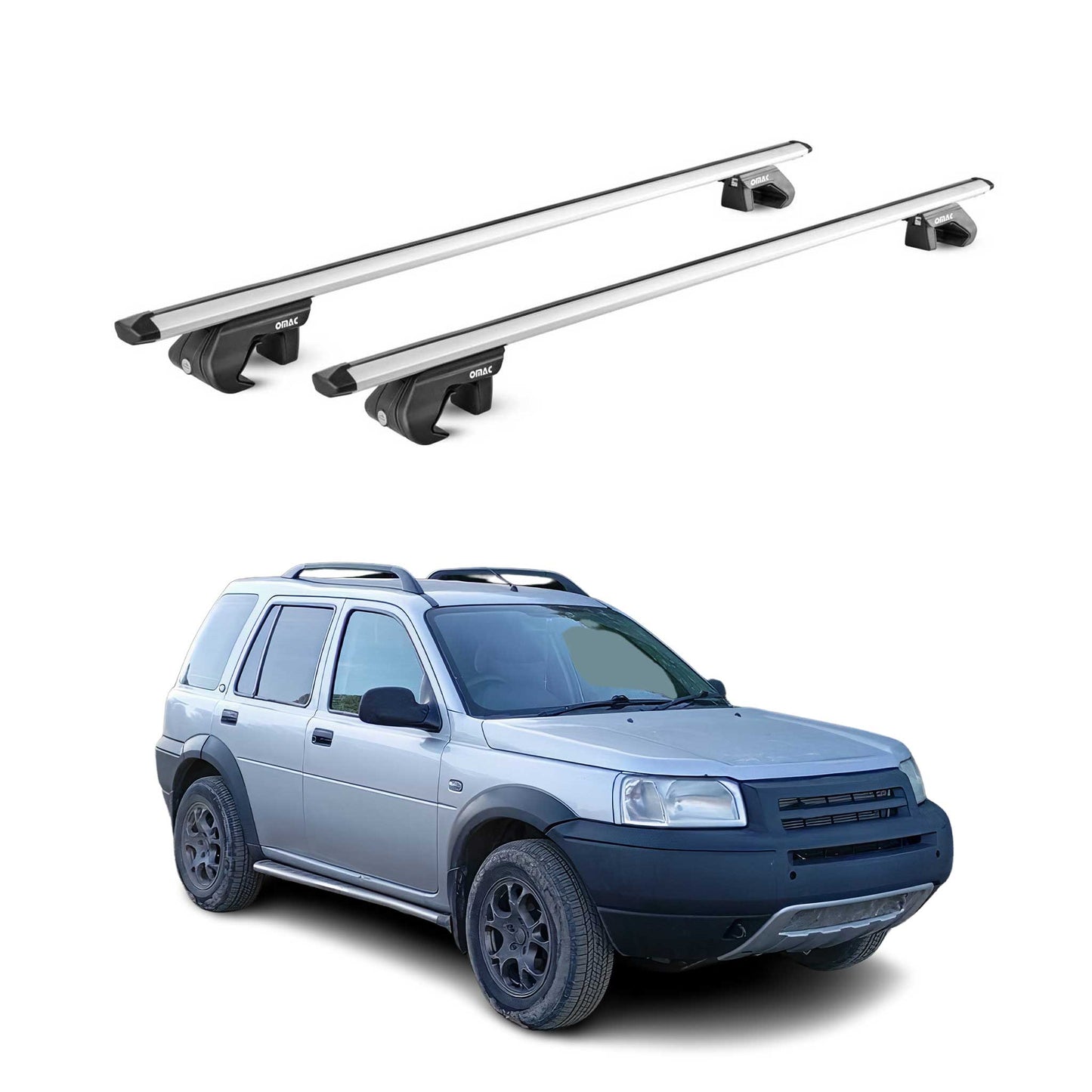 Dachträger Grundtäger für Land Rover Freelander I 1998-2006 90kg Alu Grau 2x ABE