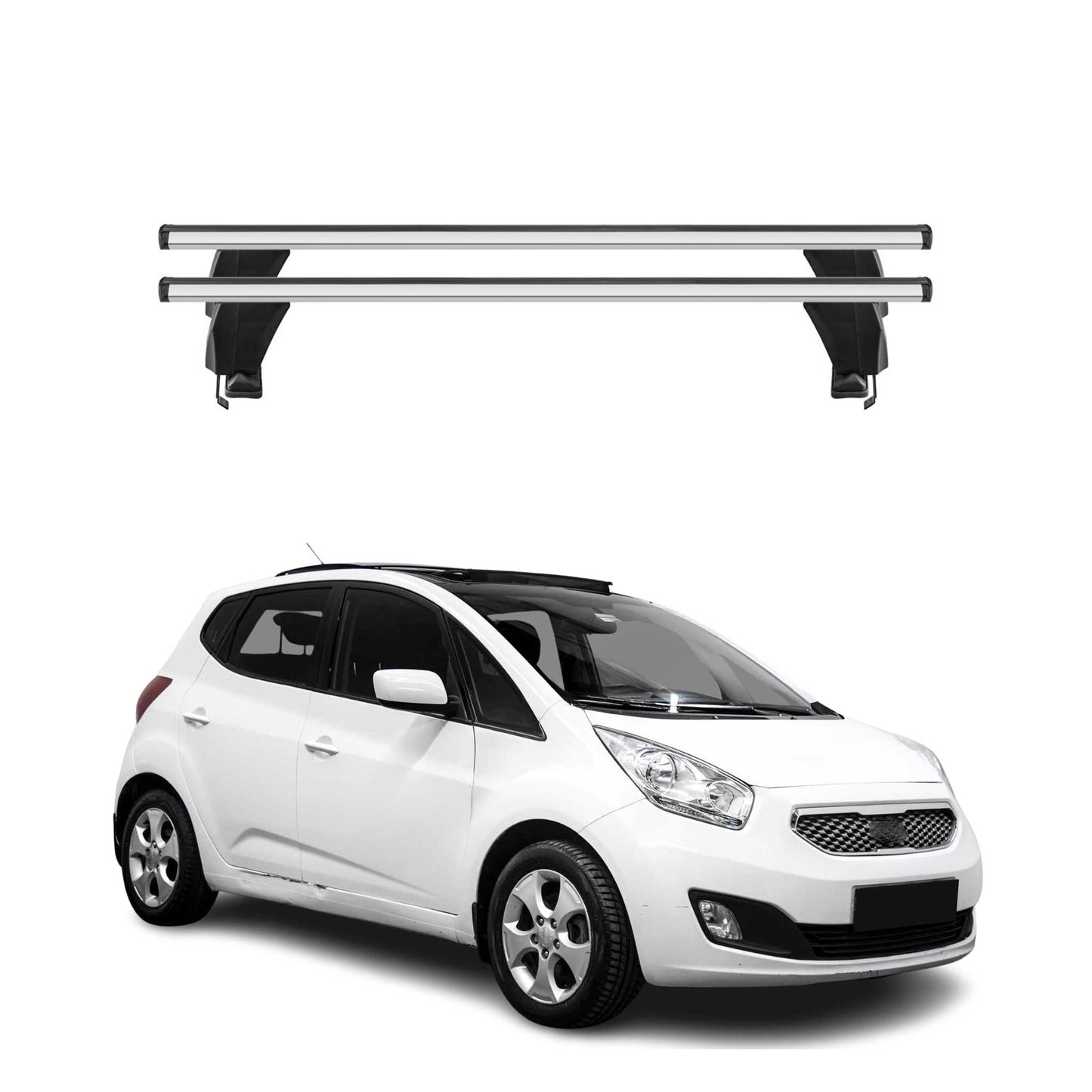 Menabo Dachträger Grundtäger für Kia Venga 2010-2014 50kg Aluminium Silber 2 tlg