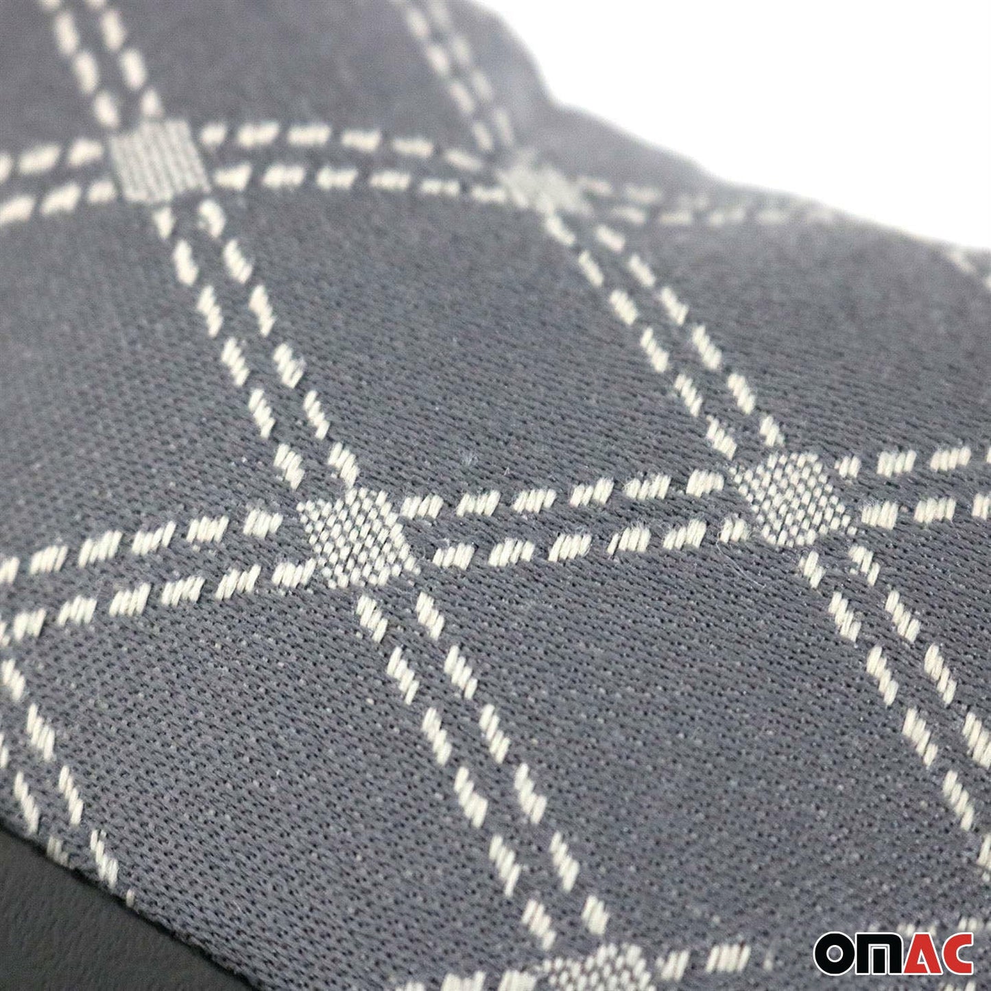 2 sztuki Poduszka na zagłówek samochodowy, tkanina i skóra, czarno-szara, 8x30