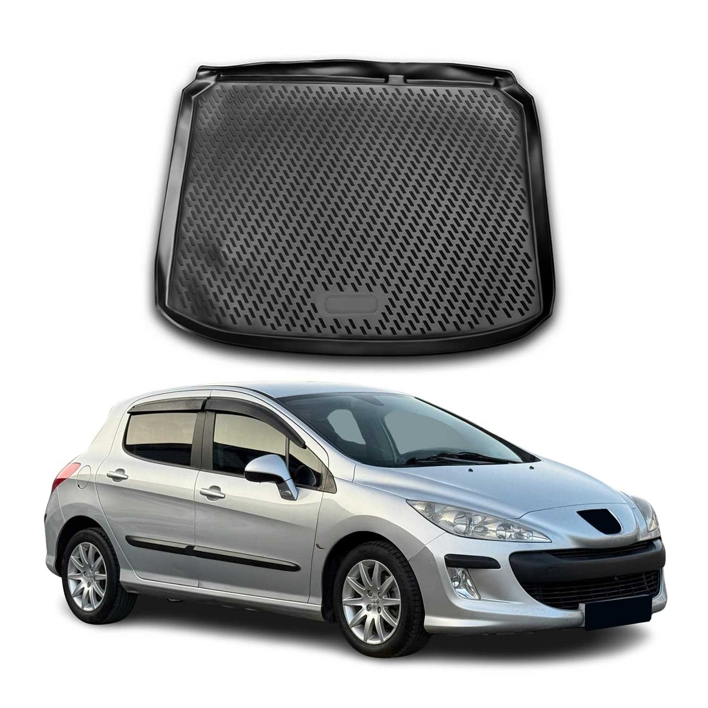 Kofferraummatte Kofferraumwanne für Peugeot 308 2007-2014 Gummi TPE Schwarz