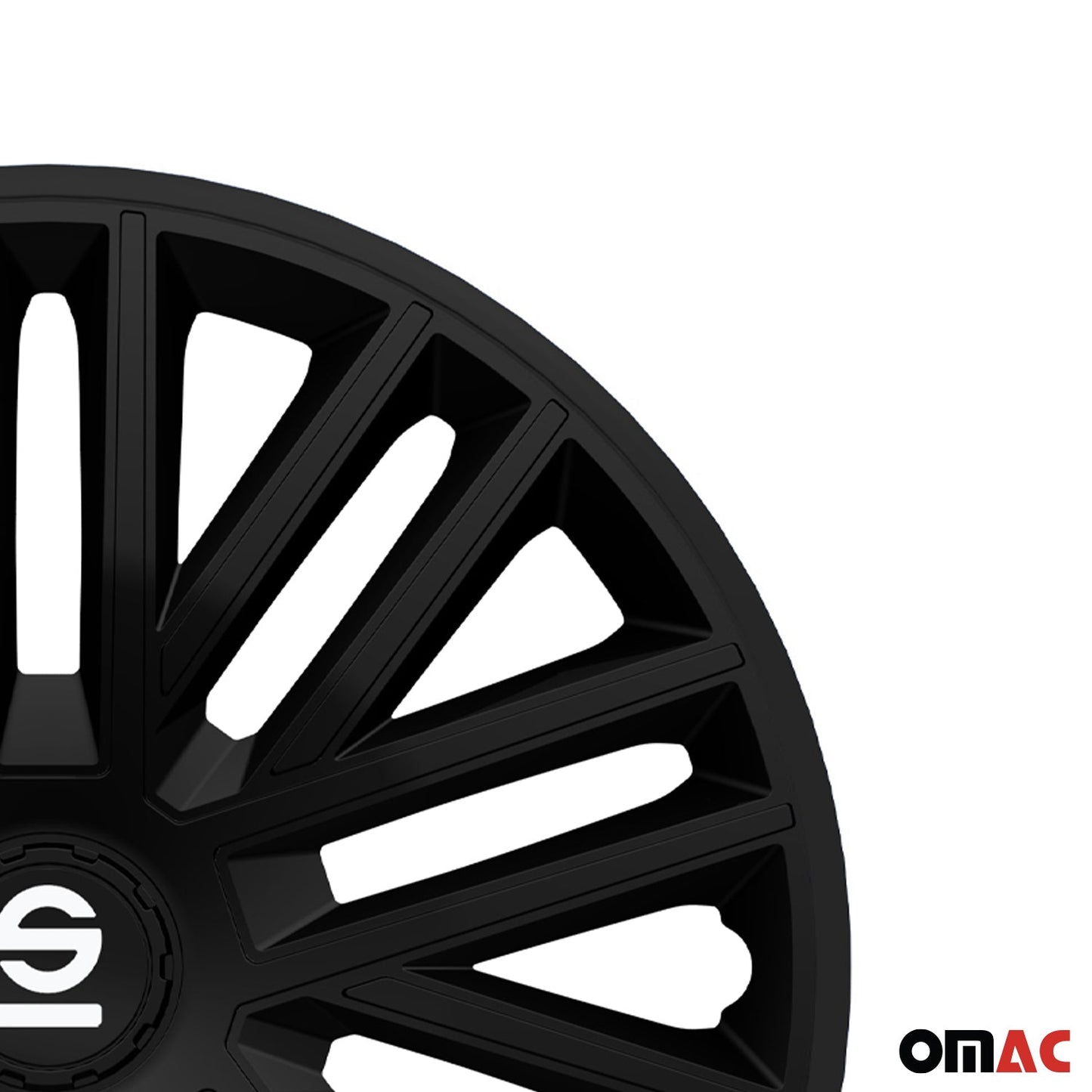 Radkappen Radzierblenden Sparco Bergamo 15" Zoll Auto Abdeckung Set Schwarz 4x