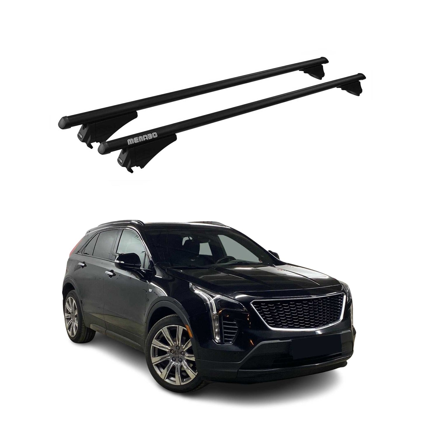 Menabo Dachträger Grundtäger für Cadillac XT4 2018-2025 75kg Alu Schwarz 2 tlg