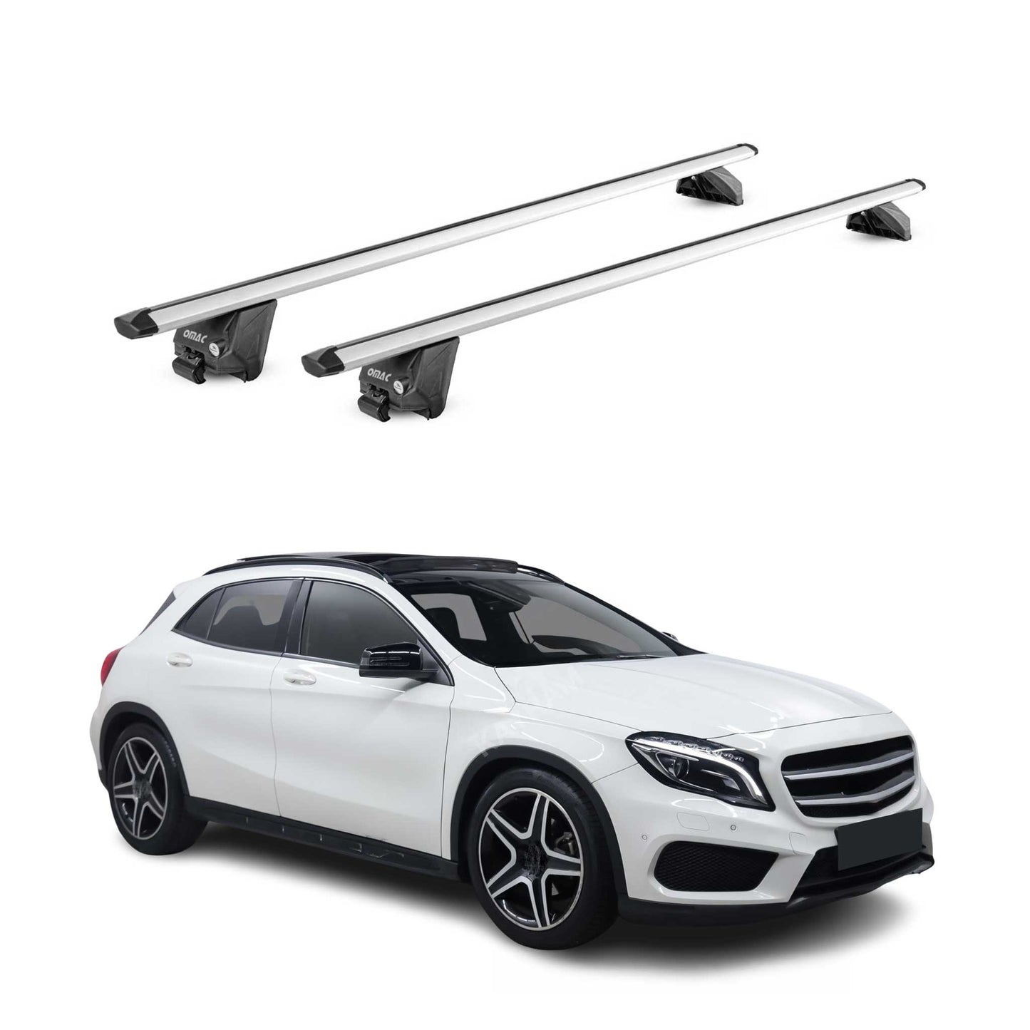 Dachträger Grundtäger für Mercedes GLA X156 2014-2020 100kg Alu Silber 2x ABE