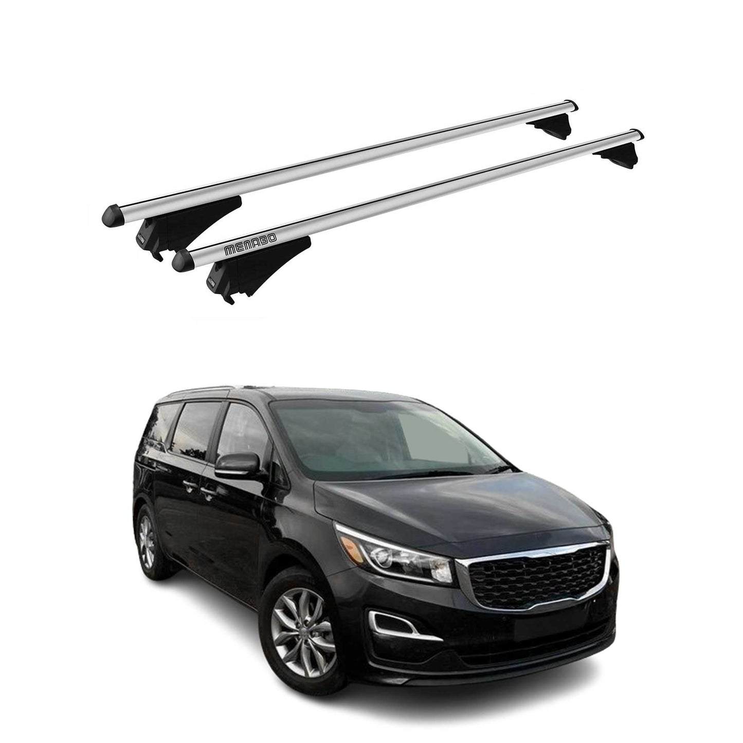 Menabo Dachträger Grundtäger für Kia Gran Sedona 2014-2019 75kg Alu Silber 2x