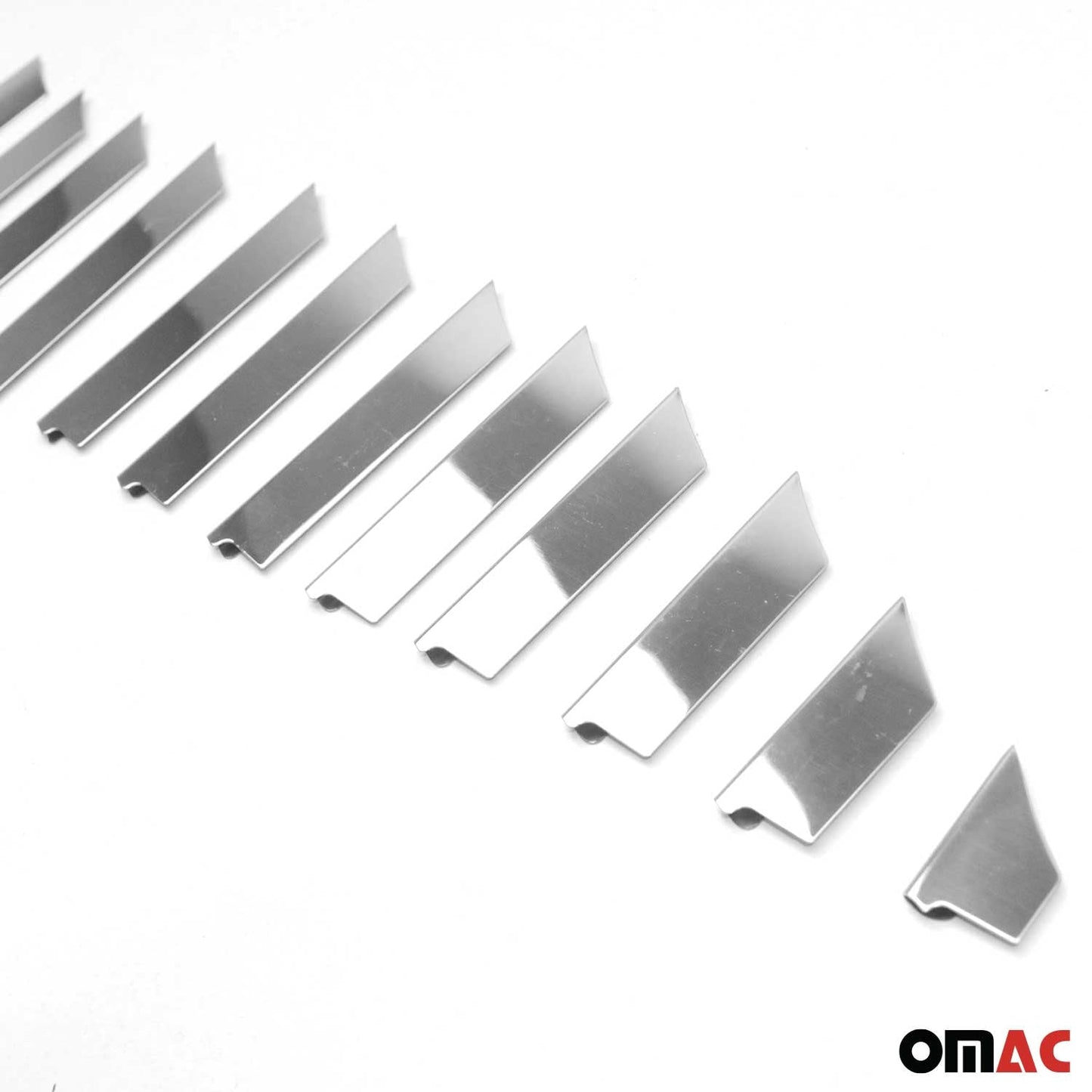 Benzi grilă radiator pentru Mitsubishi Colt Z3, oțel inoxidabil, argintiu, 24 bucăți