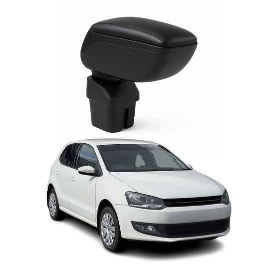 Cotieră centrală pentru VW Polo hatchback 2009-2017, piele PU, ABS, neagră