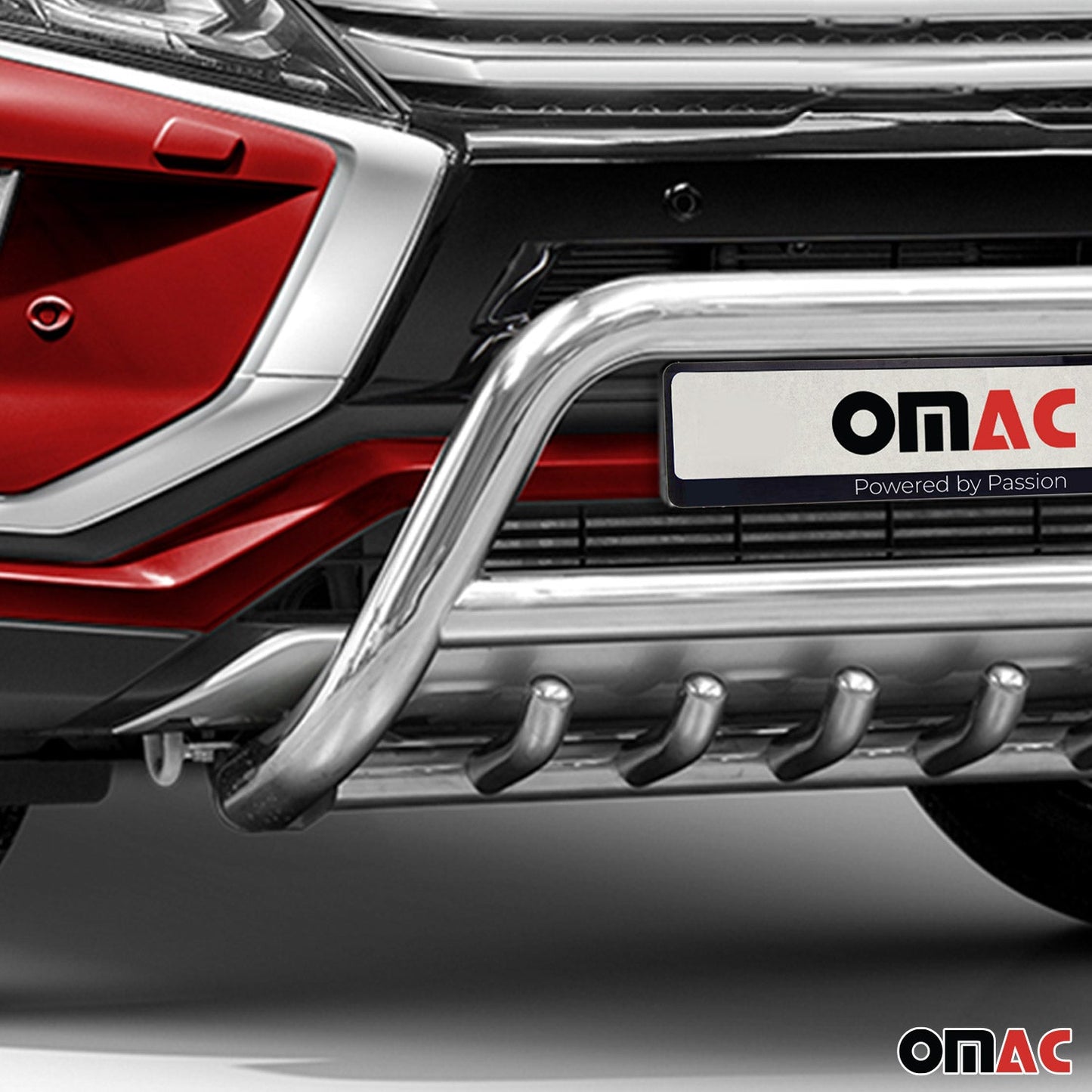 Bară de protecție/buton față pentru Mitsubishi Eclipse Cross 2017-2022, argintie, cu ABE (omologare de tip germană).