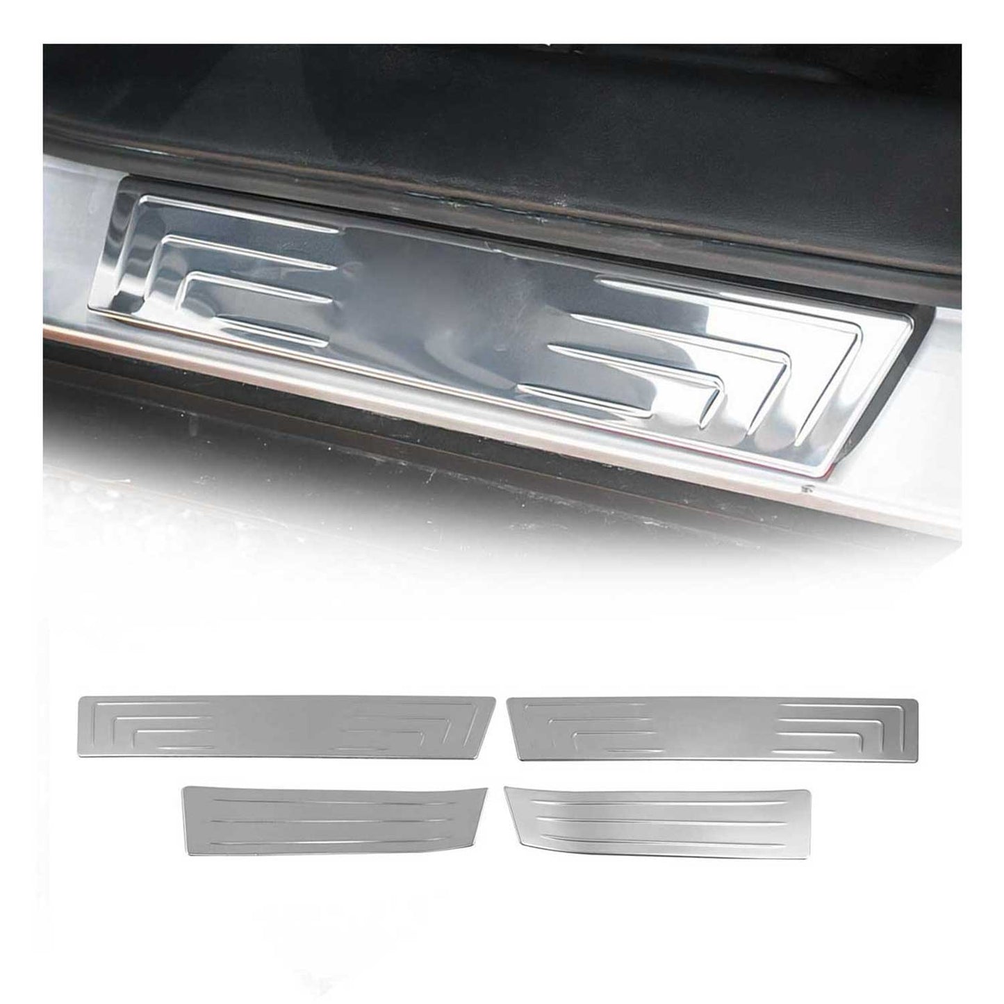 Ornamente prag ușă pentru Hyundai ix35 2010-2024, oțel inoxidabil, argintiu, 4 bucăți