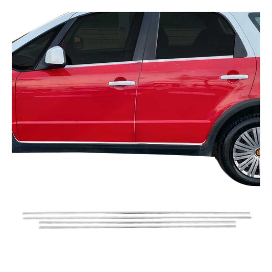 Benzi decorative pentru geamuri Suzuki SX4 2013-2025, oțel inoxidabil cromat, 4 bucăți