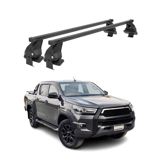 Menabo Dachträger Grundtäger für Toyota Hilux 2015-2020 50kg Stahl Schwarz 2 tlg