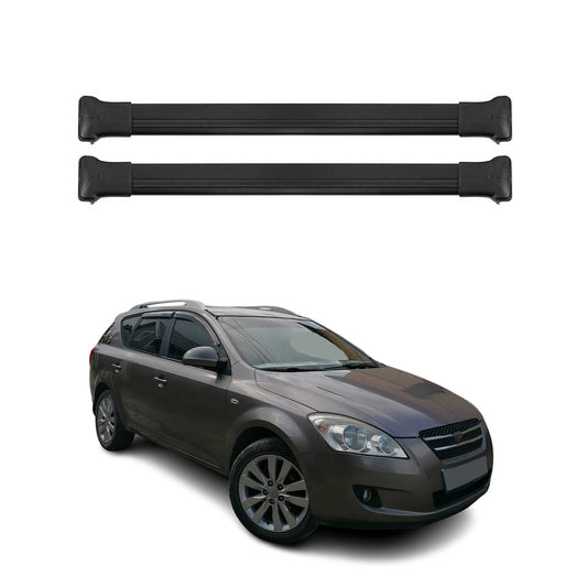 Dachträger Grundtäger für Kia Ceed ED Kombi 2006-2012 75kg Alu Schwarz 2 tlg