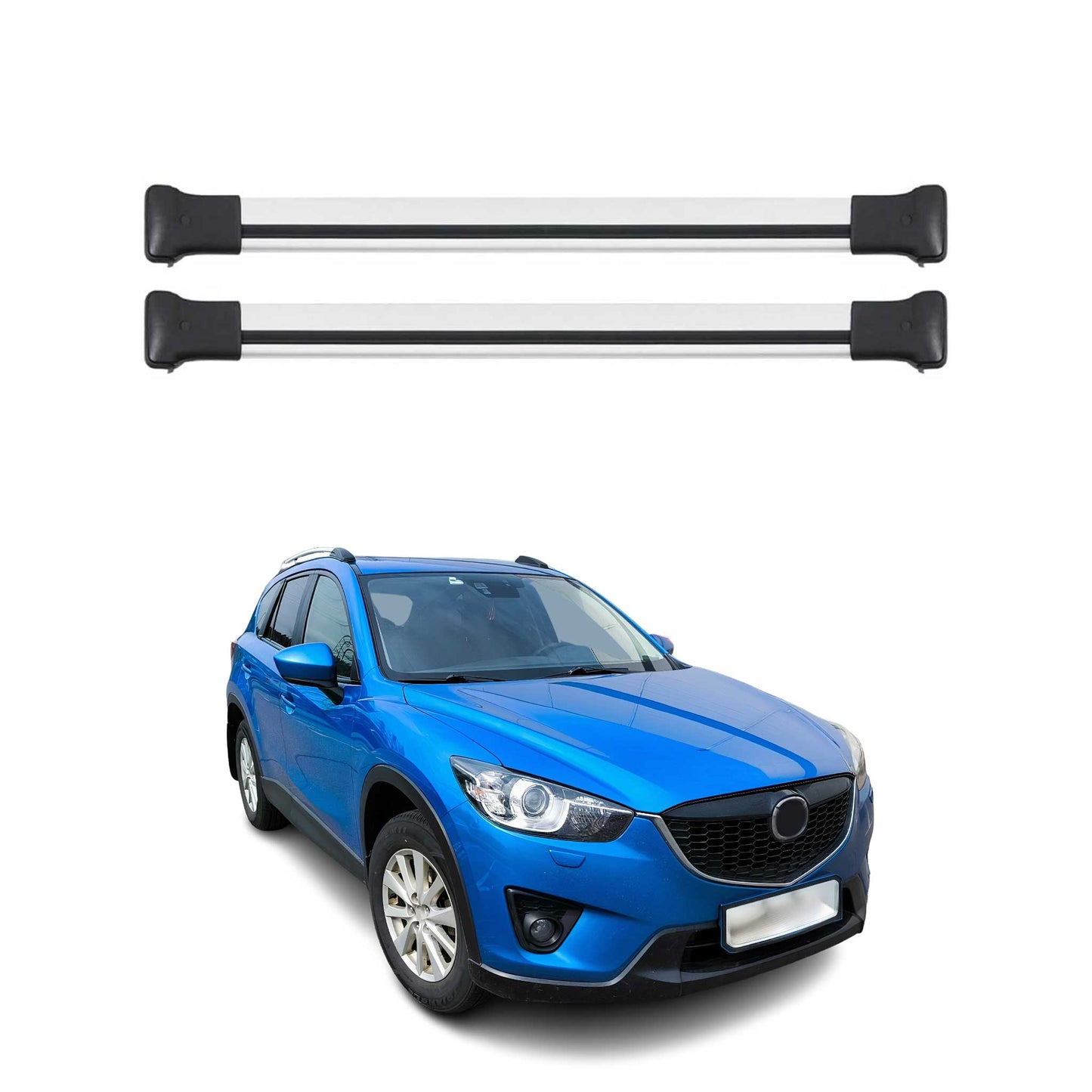 Portbagaj de plafon pentru Mazda CX-5 2012-2016 75kg aluminiu argintiu 2 buc
