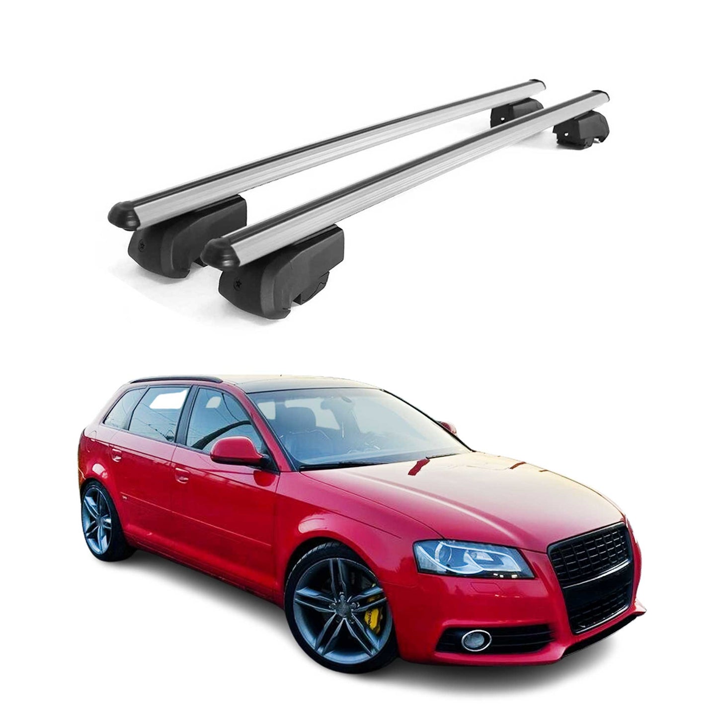 Dachträger Grundtäger für Audi A3 8PA Sportback 2005-2013 75kg Alu Silber 2 tlg