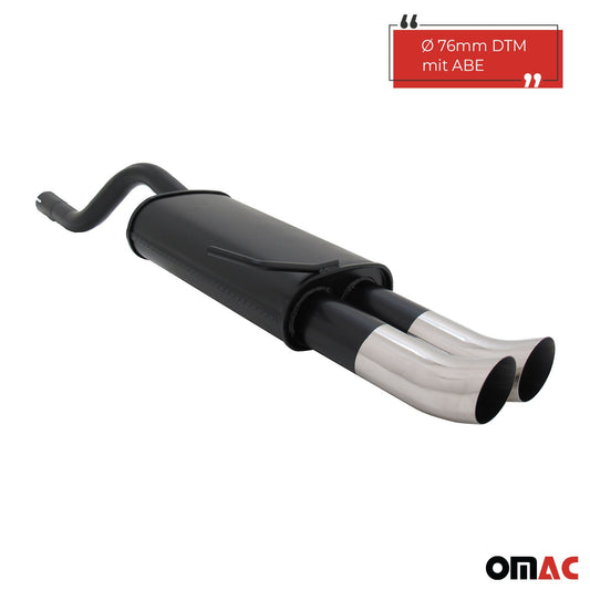 Novus Sportauspuff für Renault Clio 2 2x76mm DTM Endschalldämpfer mit ABE