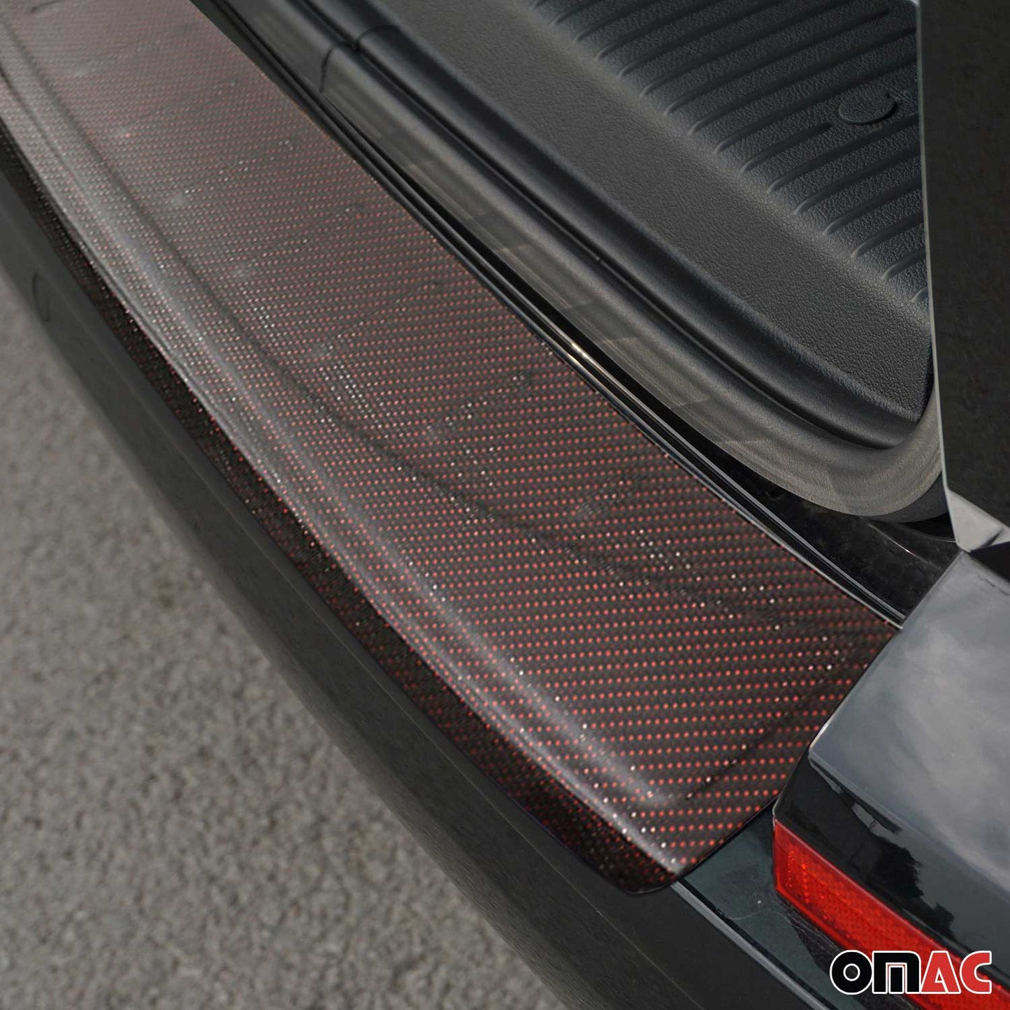 Protecție prag bara de protecție pentru VW T6 T6.1 2015-2024 folie din fibră de carbon cu o singură ușă, roșie