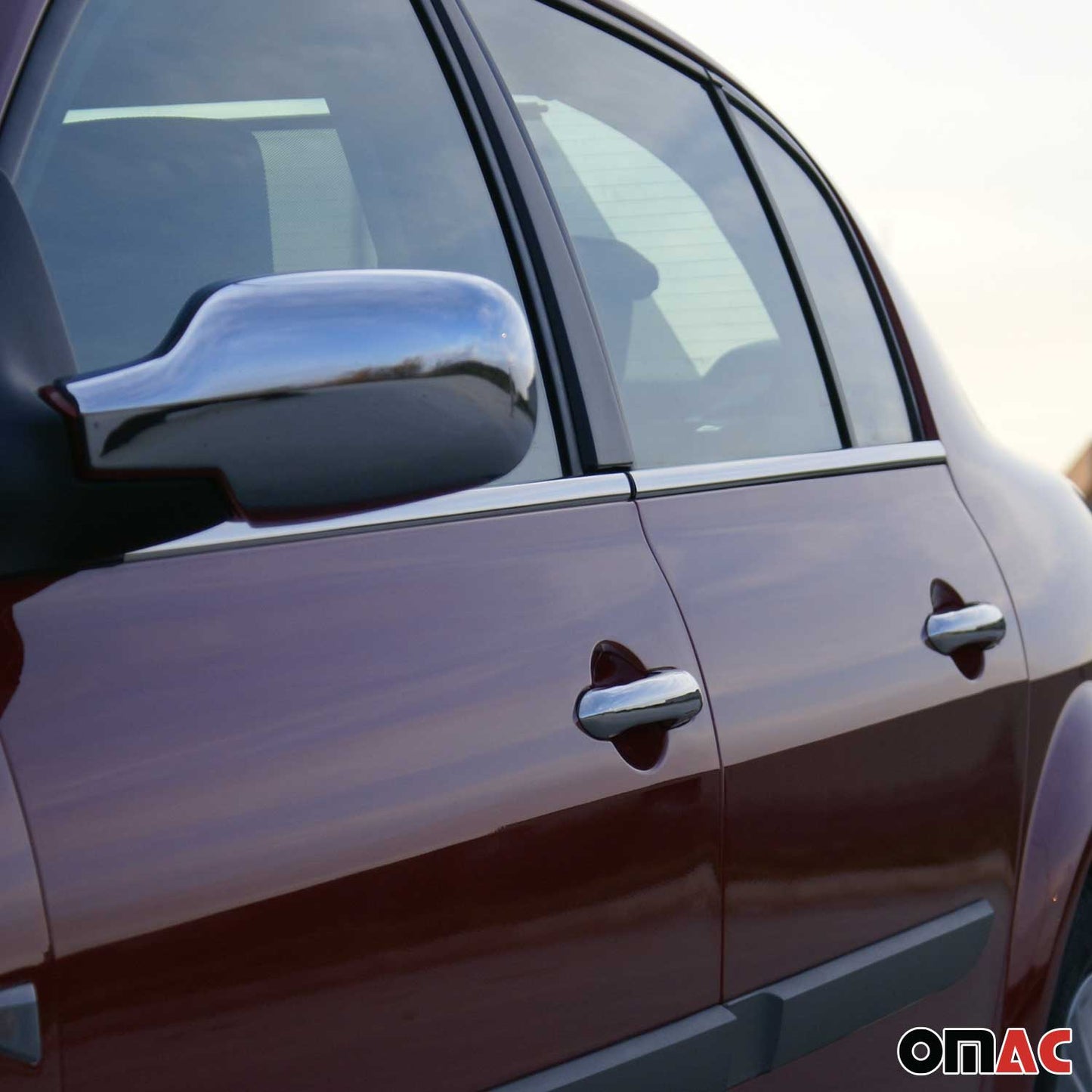 Benzi decorative pentru geamuri pentru Renault Megane 2002-2009 Estate/Limuzină, cromate