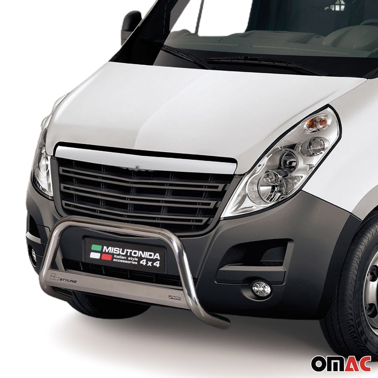 Bară de protecție/buton față pentru Opel Movano 2010-2021, ø63mm, oțel, argintiu, protecție