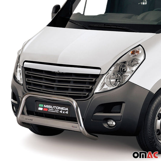 Bară de protecție/buton față pentru Opel Movano 2010-2021, ø63mm, oțel, argintiu, protecție