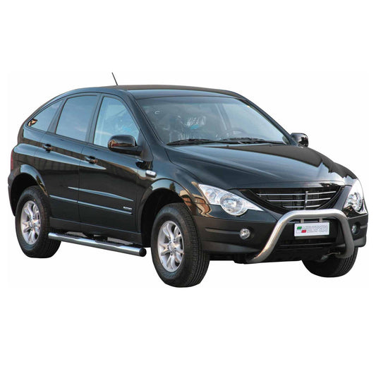 Bară de protecție/buton față pentru Ssangyong Actyon 2006-2012, ø76mm, oțel, argintiu