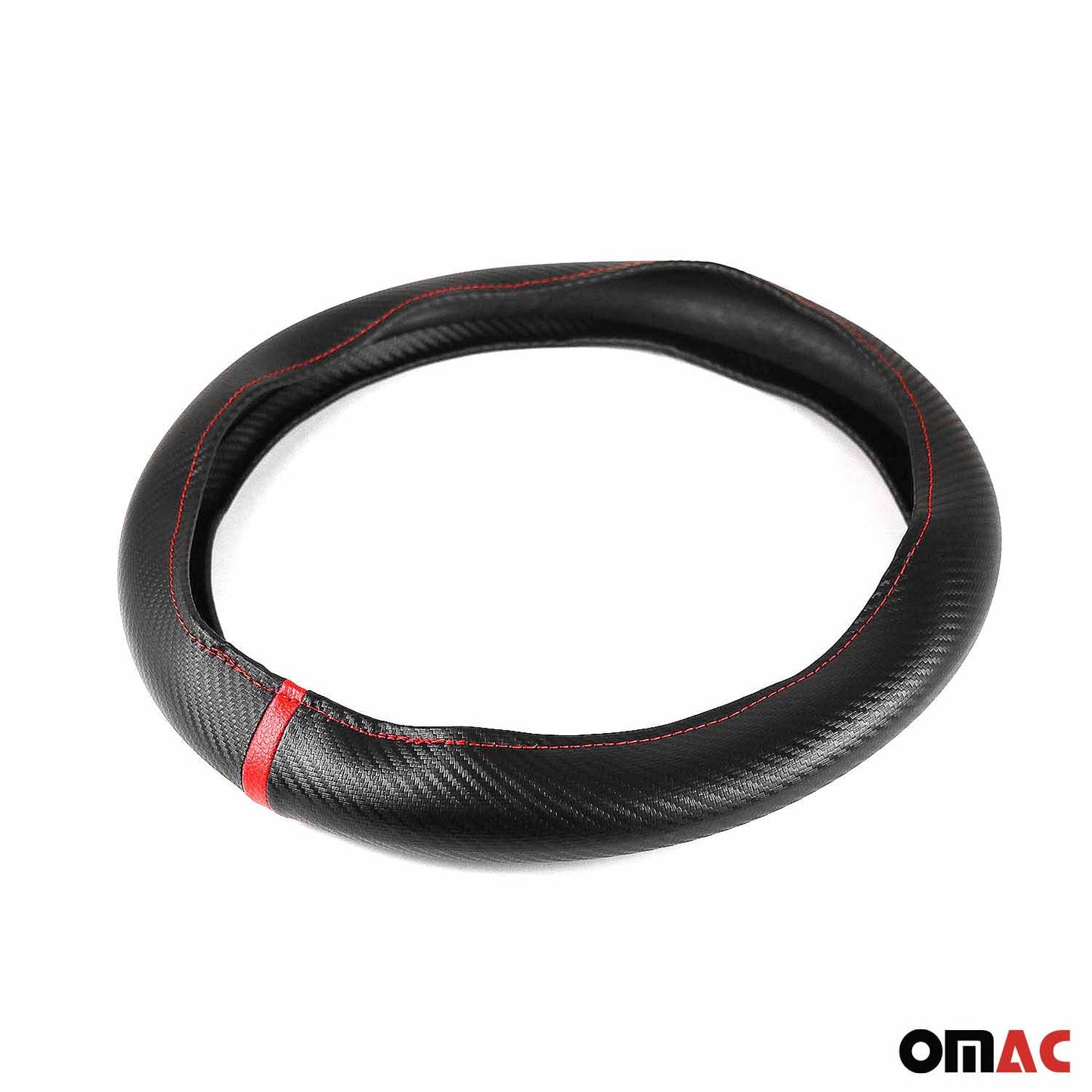 Lenkradbezug Lenkradschoner Lenkrad abdeckung Schwarz Rot Streifen Ø 38-40 cm