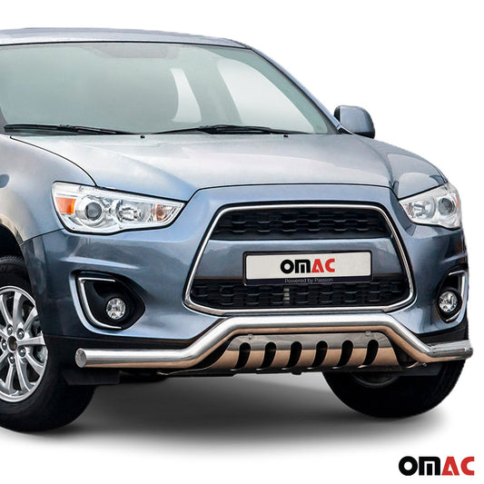 Bară de protecție/buton față pentru Mitsubishi ASX 2012-2017, oțel inoxidabil, omologată ABE, argintiu