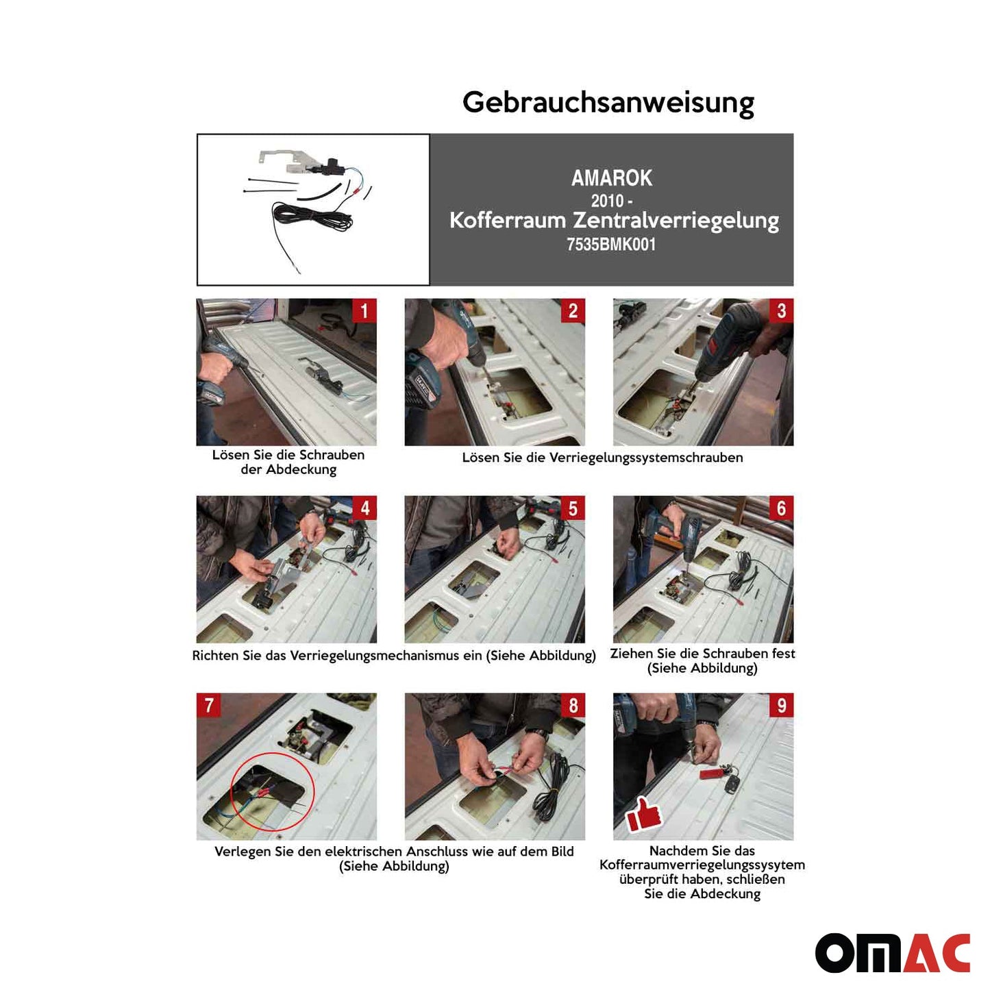 Set închidere centralizată portbagaj pentru VW Amarok 2010-2023