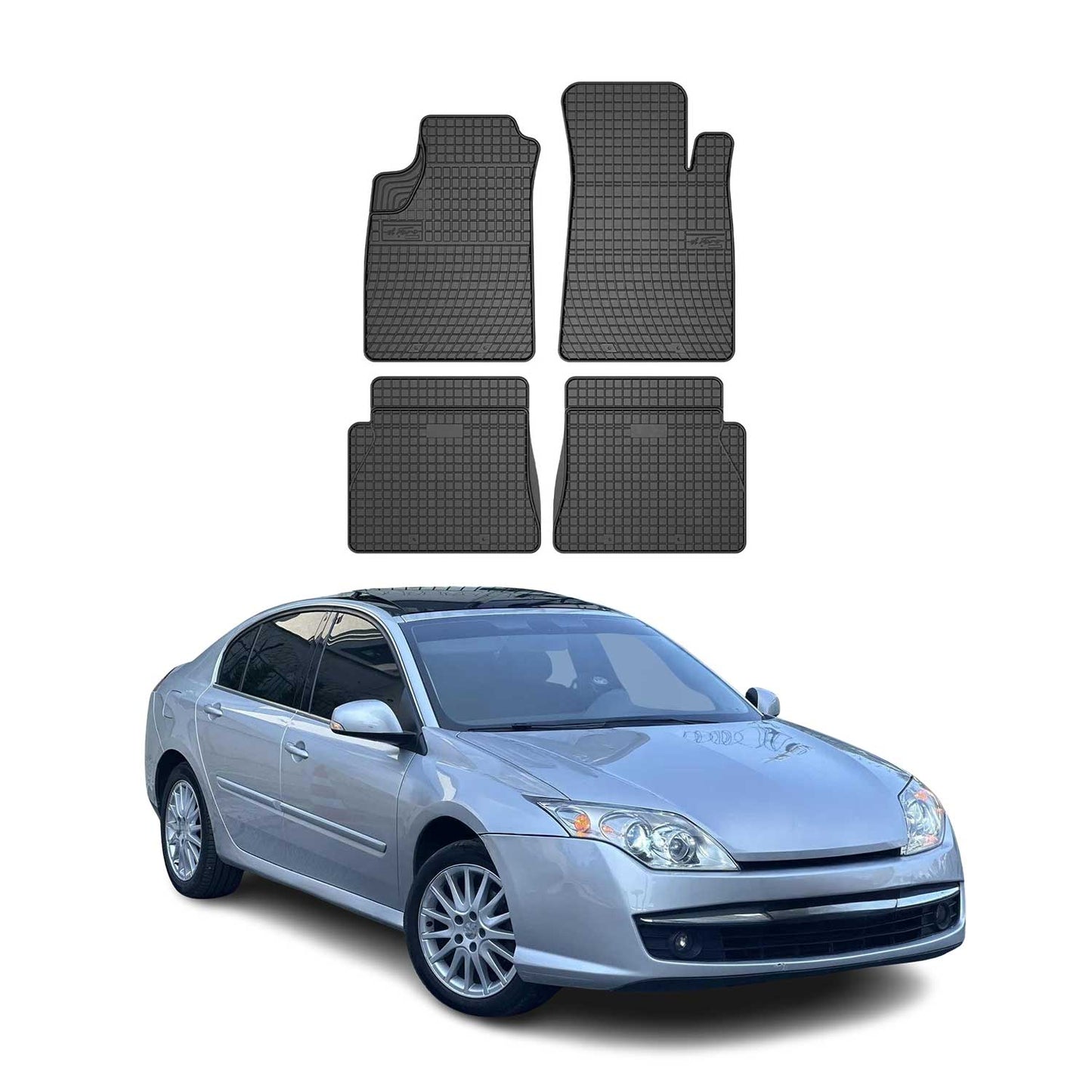 Covorașe cauciuc Renault Laguna 2007-2015, negru, set 4 piese