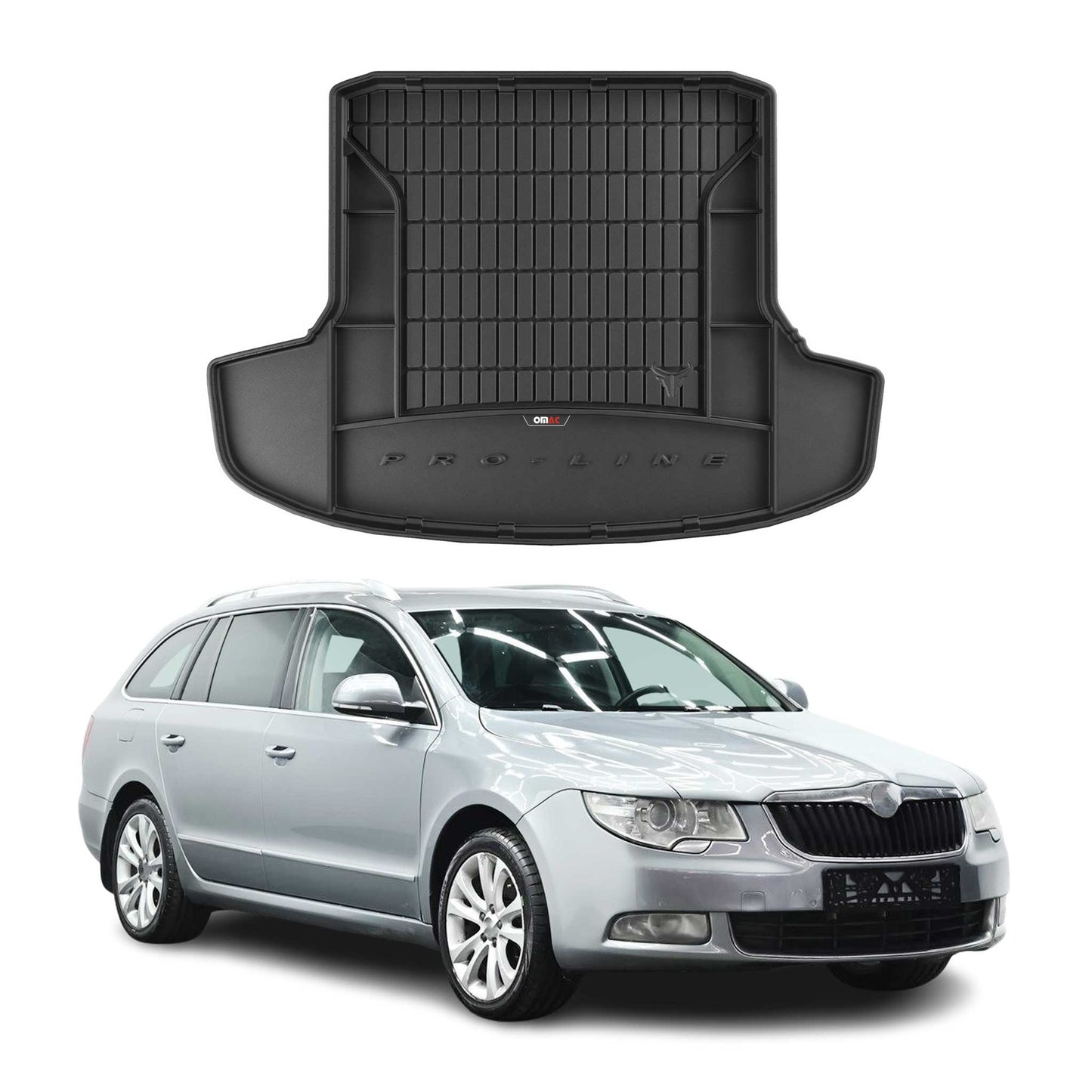 OMAC Gummi Kofferraumwanne für Skoda Superb Kombi 2008-2015 TPE Laderaumwanne