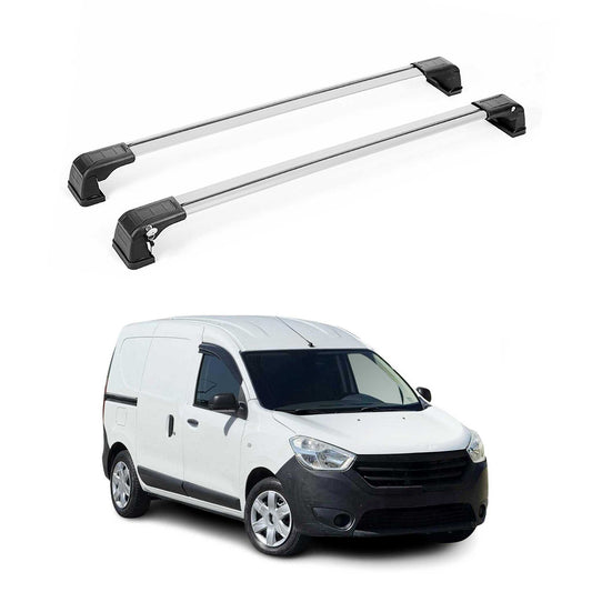 Portbagaj de plafon pentru Dacia Dokker 2012-2021 75kg argintiu aluminiu 2 buc