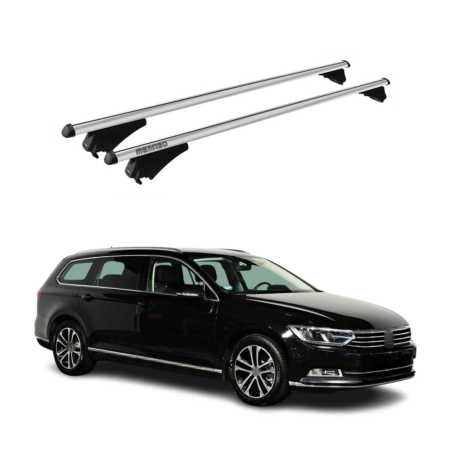 Menabo Dachträger Grundtäger für VW Passat B8 Variant 2014-2023 75kg Alu Grau 2x