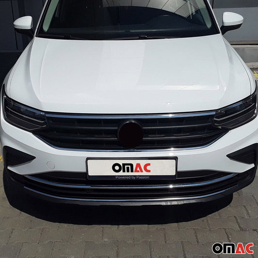 Benzi decorative grilă radiator pentru VW Tiguan 2020-2024, oțel inoxidabil, argintiu, 1 bucată