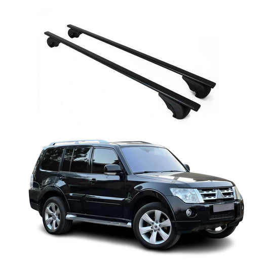 Portbagaj de plafon pentru Mitsubishi Pajero 2006-2021 75kg, negru metalic, 2 buc.
