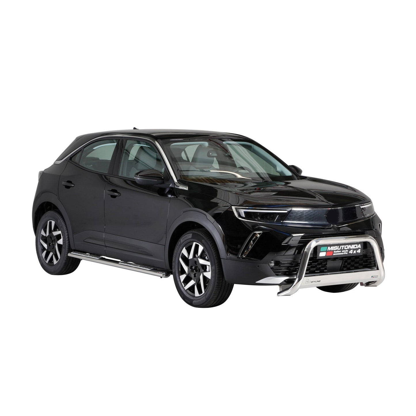 Edelstahl Seitenschweller Schwellerrohre für Opel Mokka 2021-2025 Silber