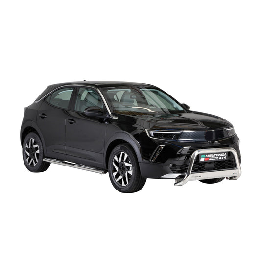 Edelstahl Seitenschweller Schwellerrohre für Opel Mokka 2021-2025 Silber