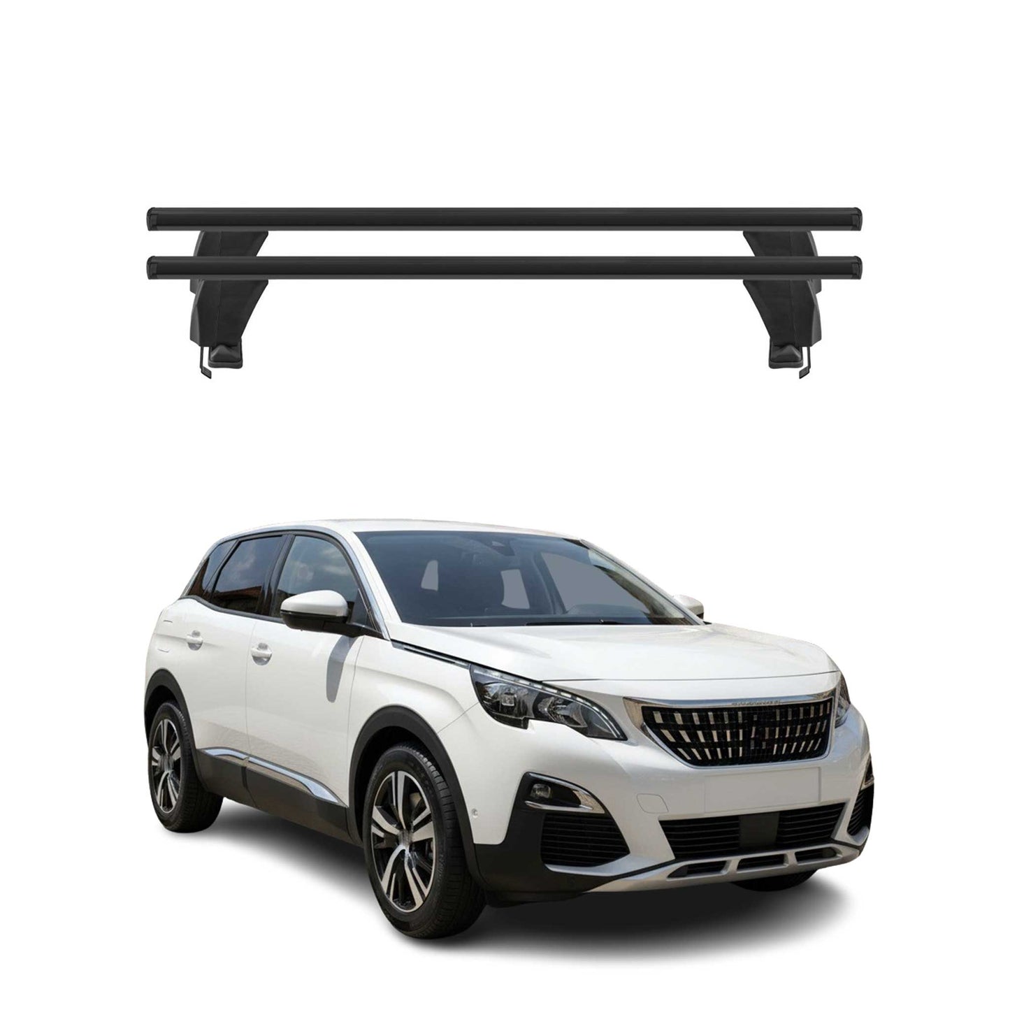 Menabo Dachträger Grundtäger für Peugeot 3008 2016-2020 Pre-FL 50kg Alu Schwarz