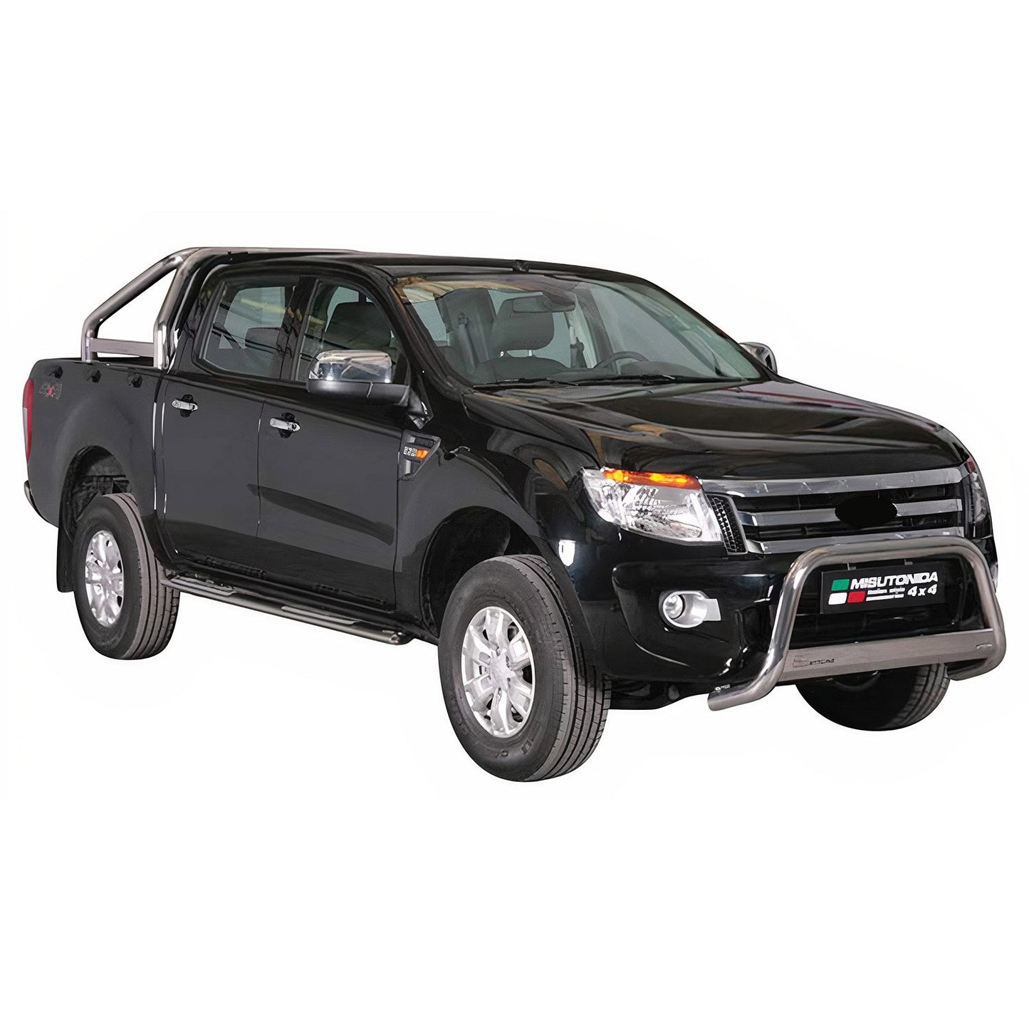 Stahl Seitenschweller Schwellerrohre für Ford Ranger Double Cab 2012-2015 Grau