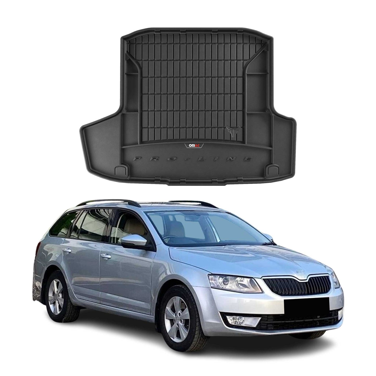 OMAC Gummi Kofferraumwanne für Skoda Octavia Kombi 2012-2019 Laderaumwanne TPE
