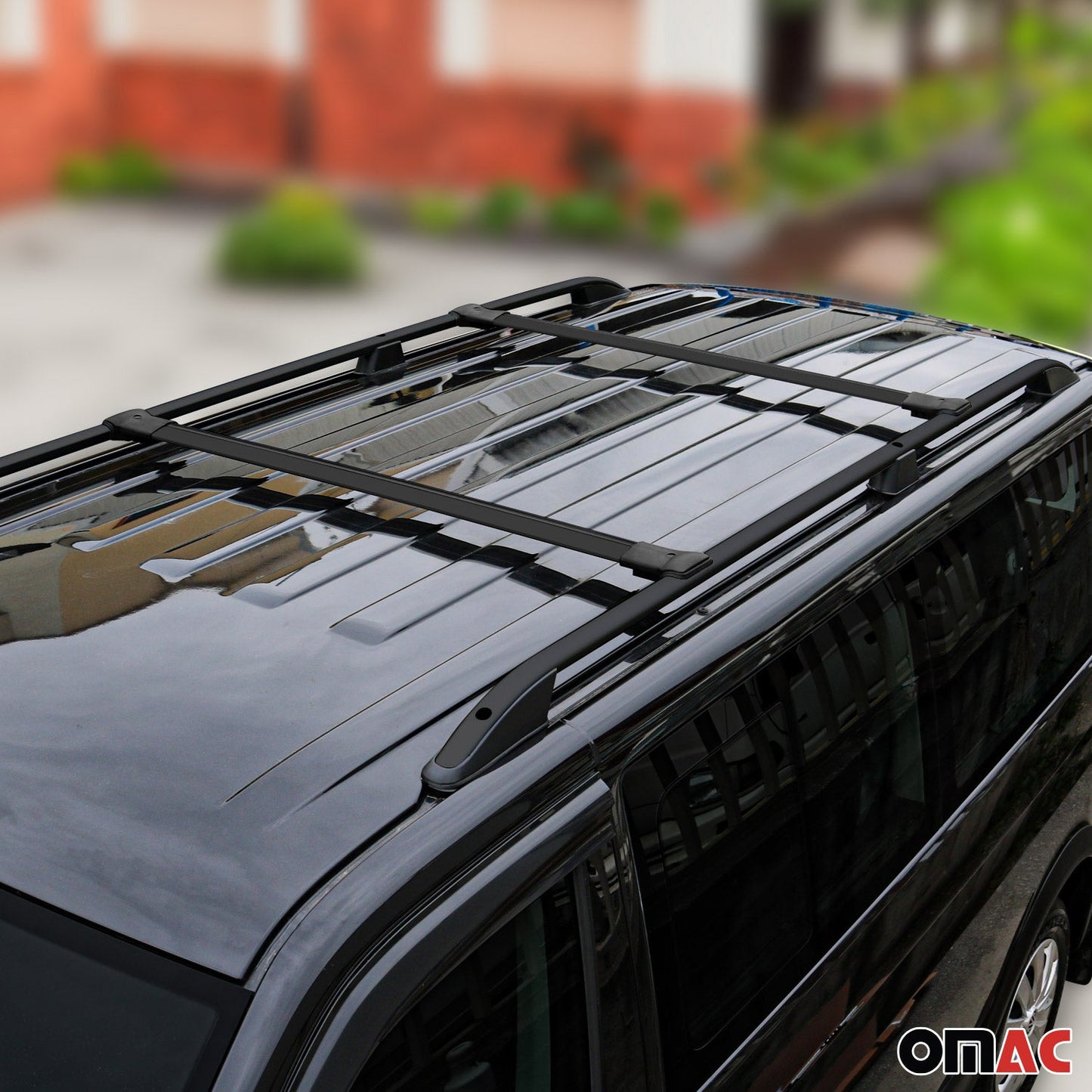 Dachreling + Dachträger SET für VW Caddy Maxi 2015-2020 Aluminium Schwarz 4tlg