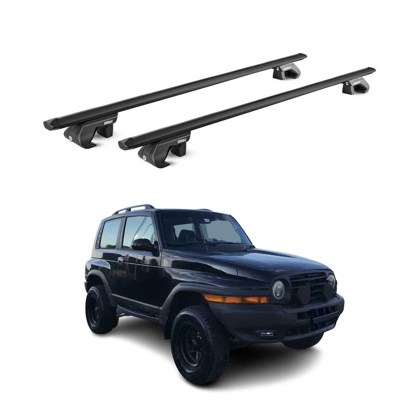 Portbagaj de plafon pentru SsangYong Korando 1996-2006 3 uși 90kg aluminiu negru ABE