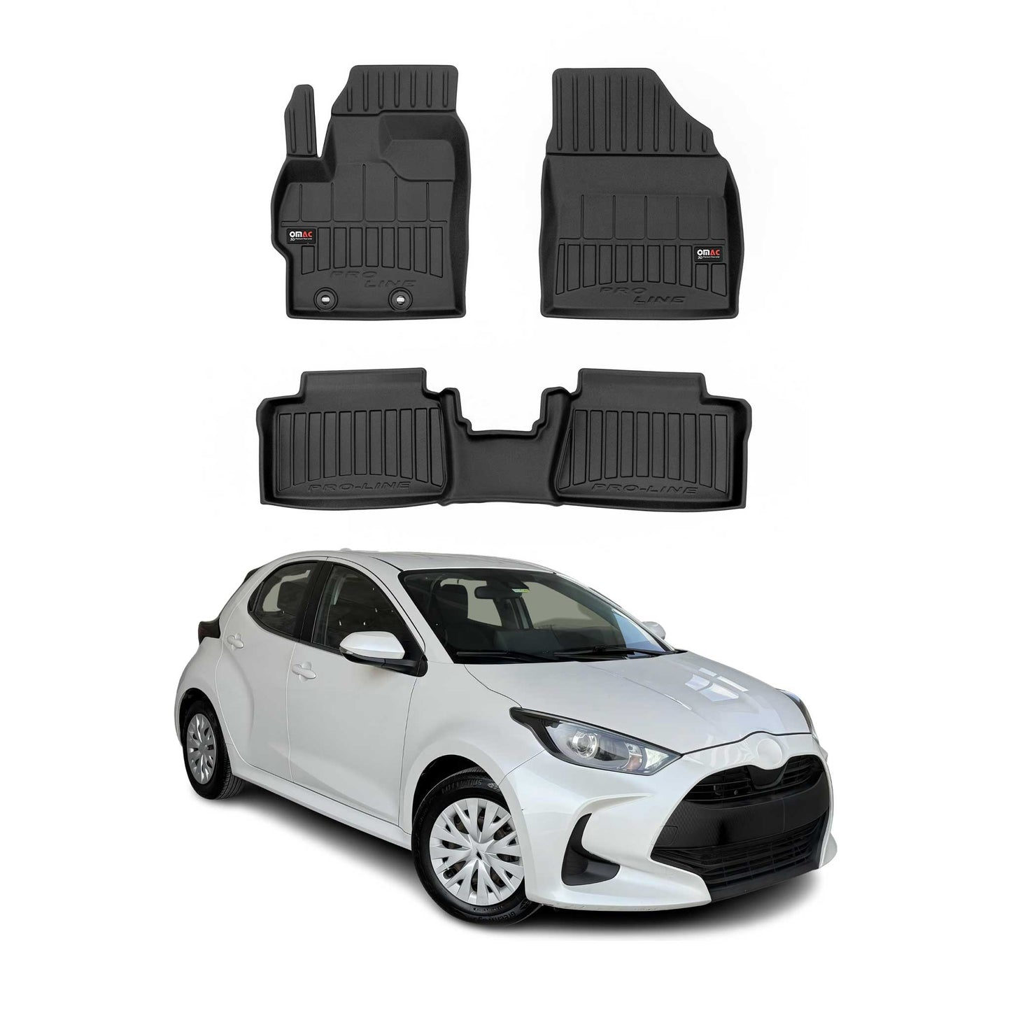 2020-2025 Toyota Yaris Hybrid Fußmatten TPE Schwarz 3 tlg