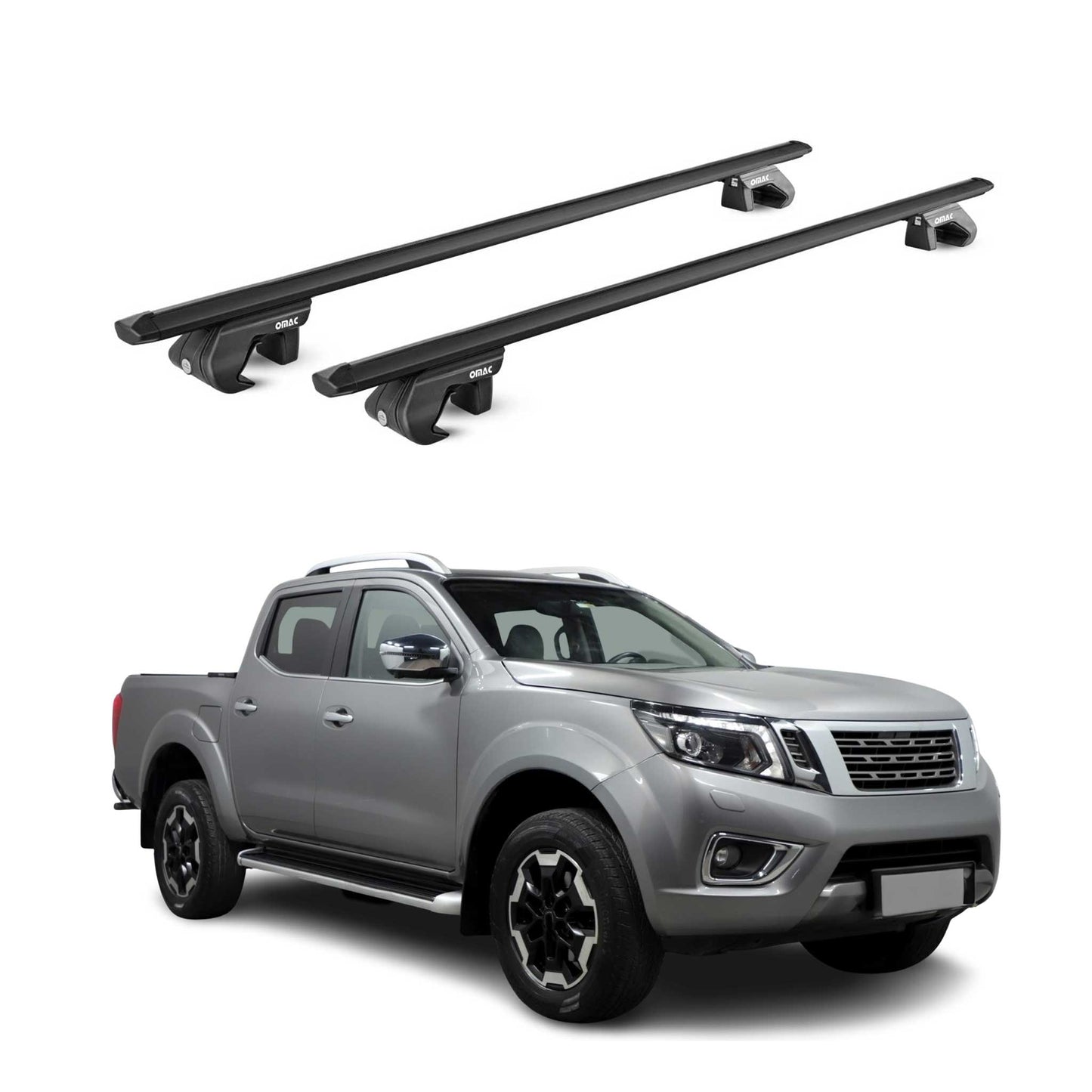 Portbagaj de plafon pentru Nissan Navara D23 2015-2021 4 uși 90 kg aluminiu negru ABE